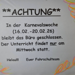 - Öffnungszeiten: Vom 16.-20.2. geschlossen